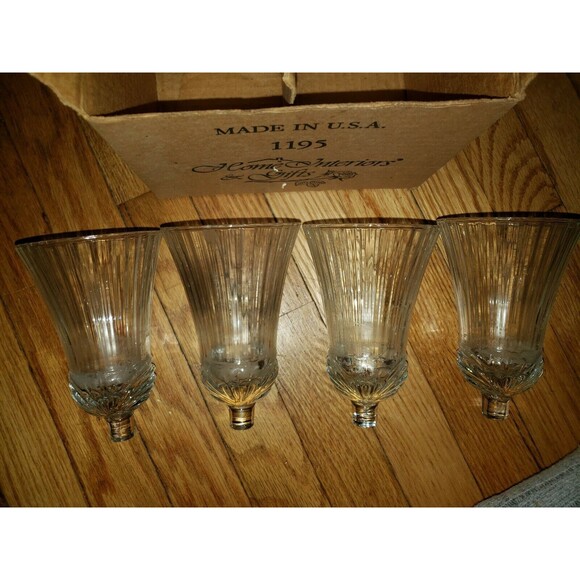 Home Interiors 4 Renaissance Glass Peg Votives 1195 - Picture 1 of 3